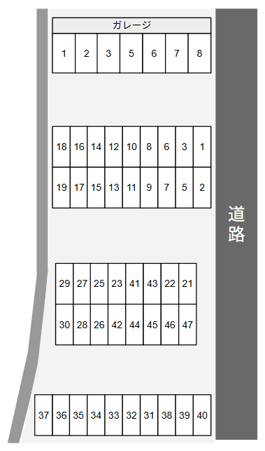 富田３丁目林駐車場の駐車配置図