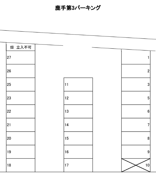 鹿手第３パーキングの駐車配置図