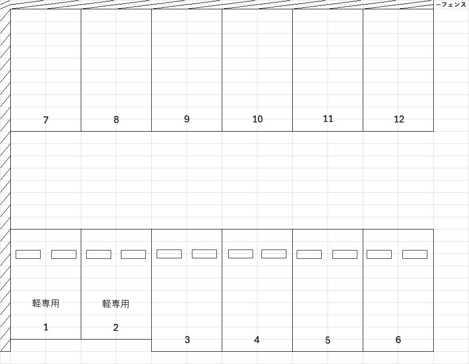 石井駐車場の駐車配置図