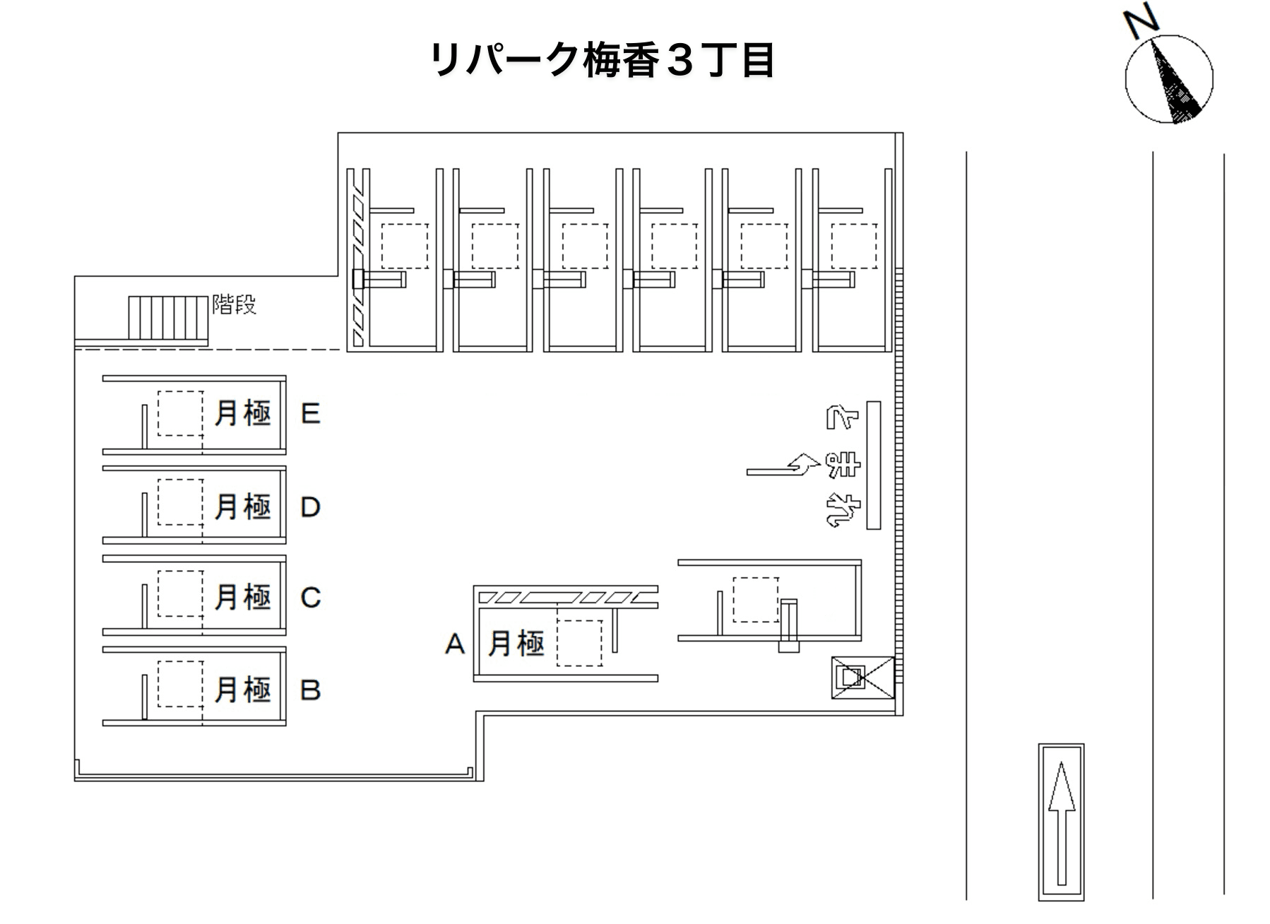 梅香３丁目の駐車配置図