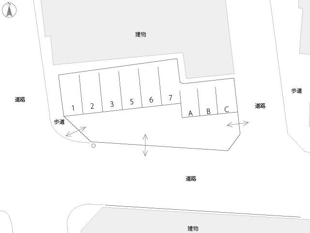 田原中パーキングの駐車配置図