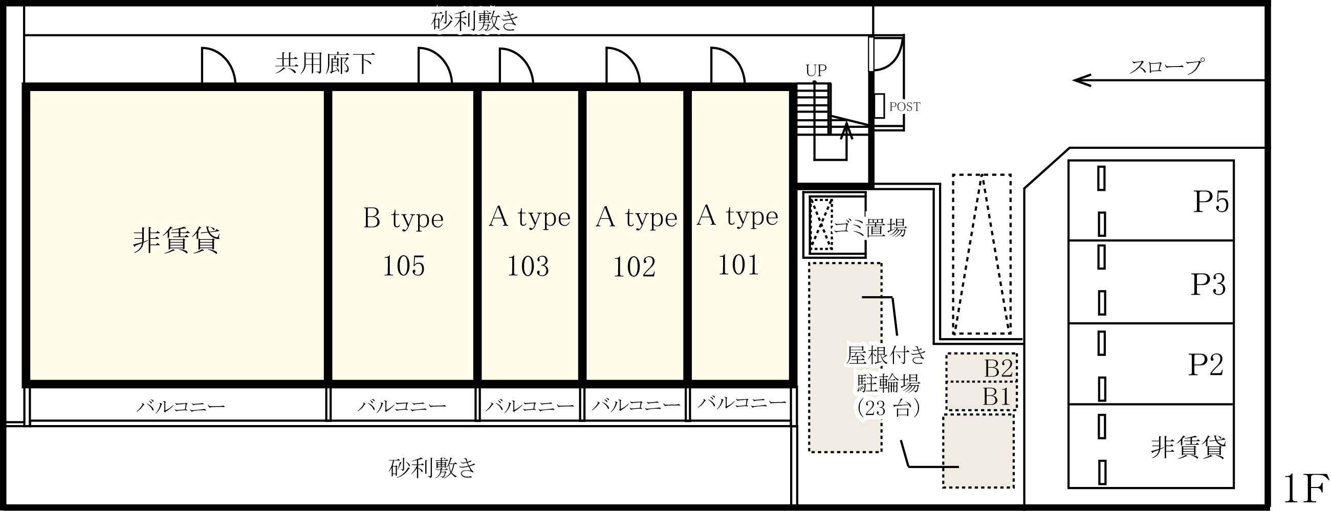 リブリ・F・P Crest駐車場の駐車配置図