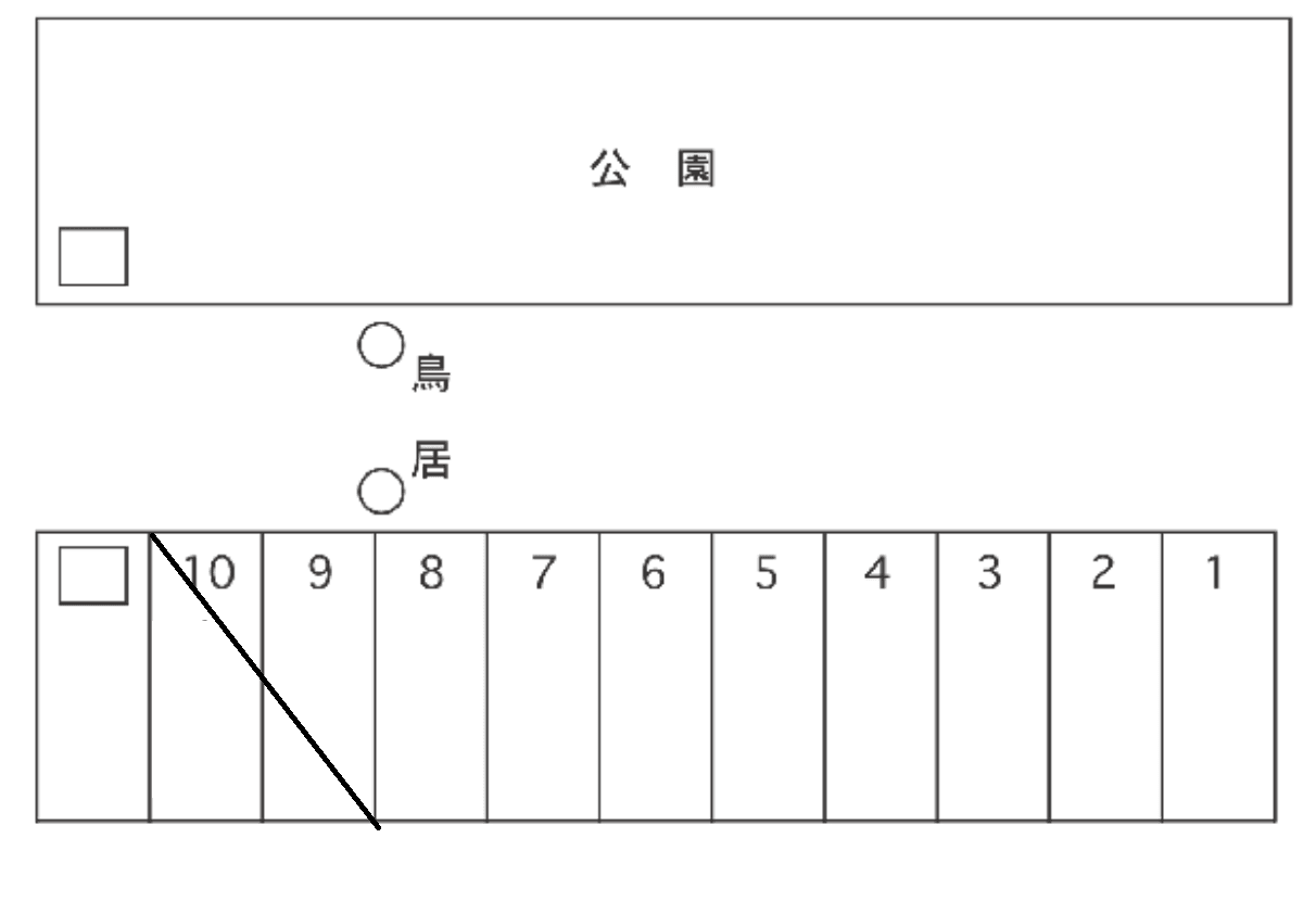 到津八幡公園前駐車場の駐車配置図