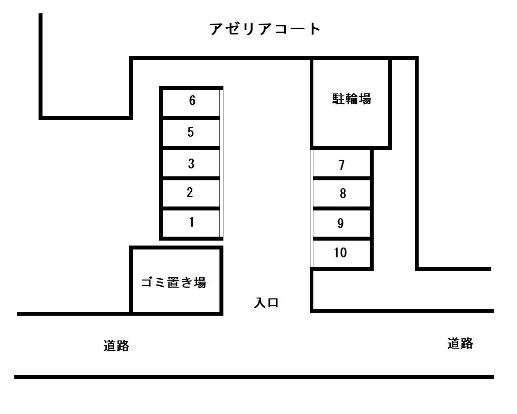 アゼリアコート駐車場の駐車配置図