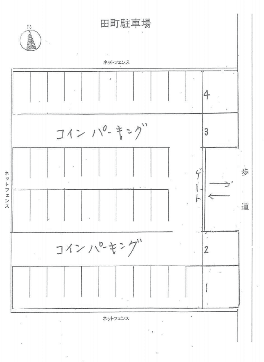 田町第一駐車場の駐車配置図