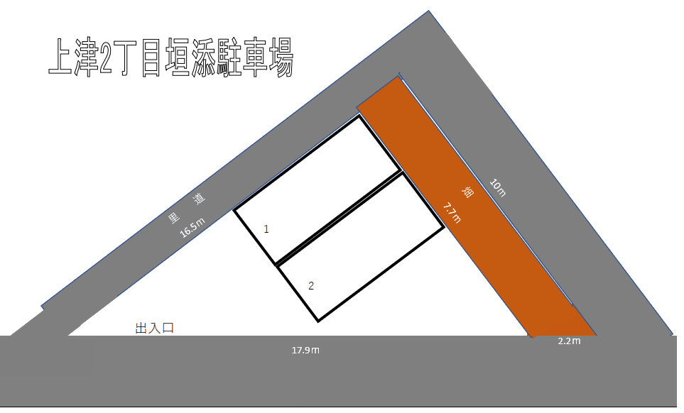 上津2丁目垣添駐車場の駐車配置図