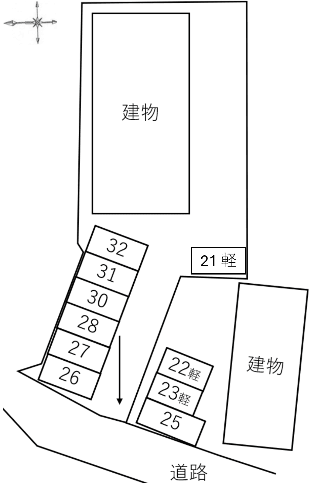 ベルレーヴ　Ｃの駐車配置図