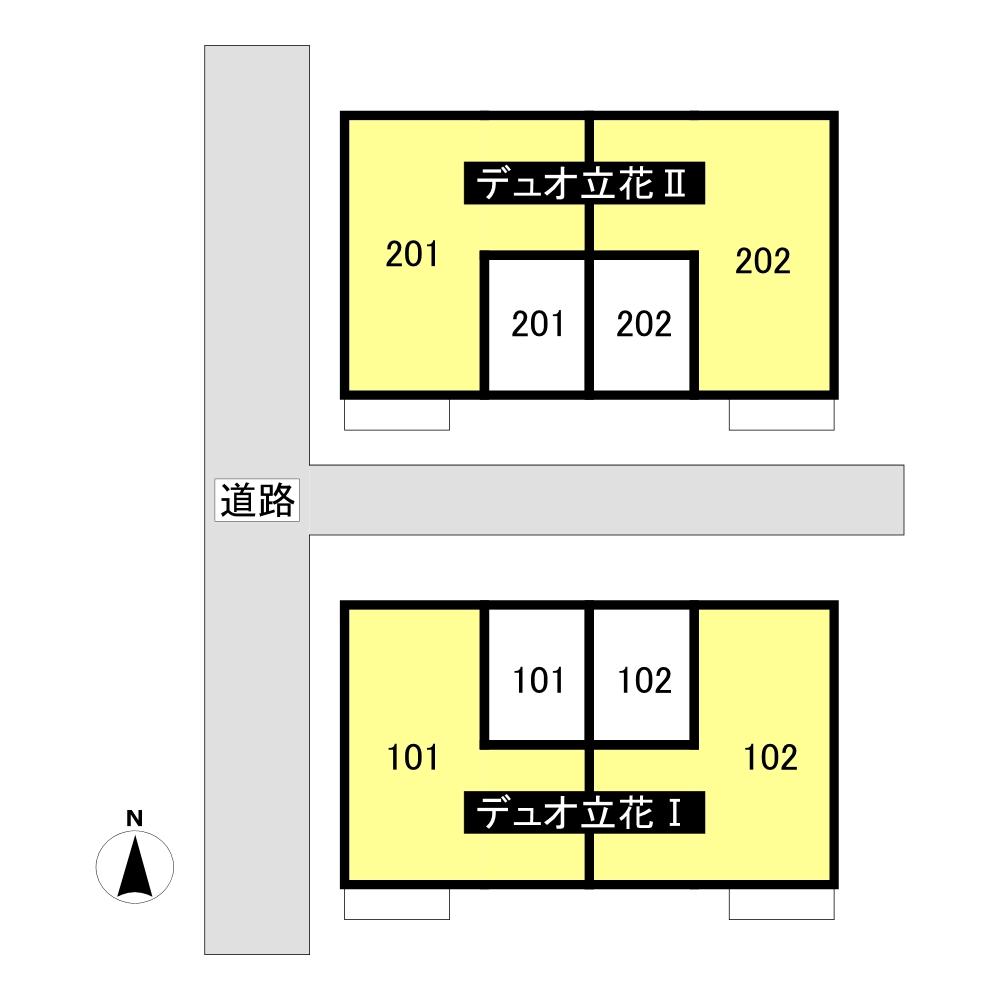 デュオ立花敷地内駐車場の外観・駐車場イメージ1枚目