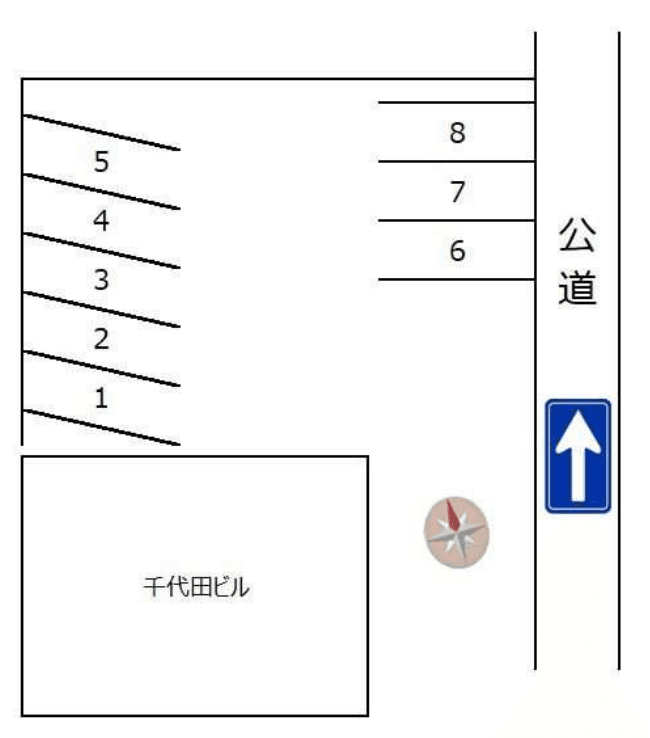 中沢町佐藤様駐車場の駐車配置図