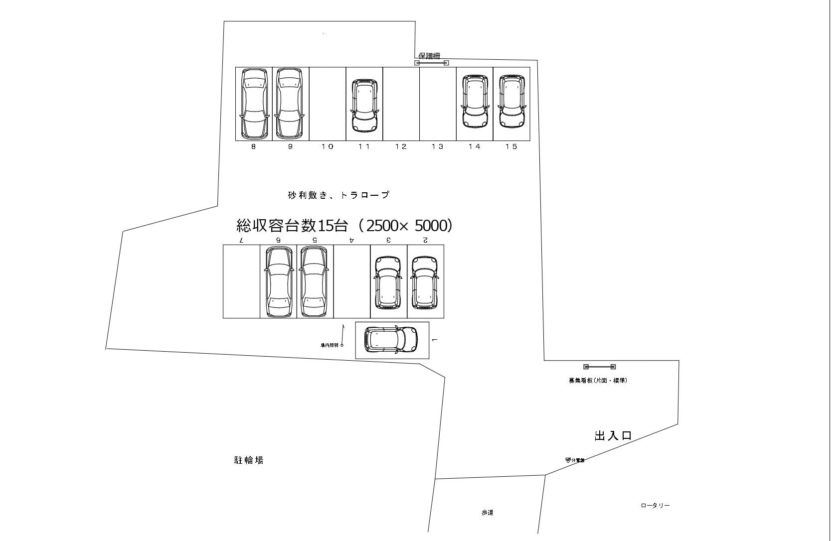 クリエス・パーキング新津駅前第1の駐車配置図