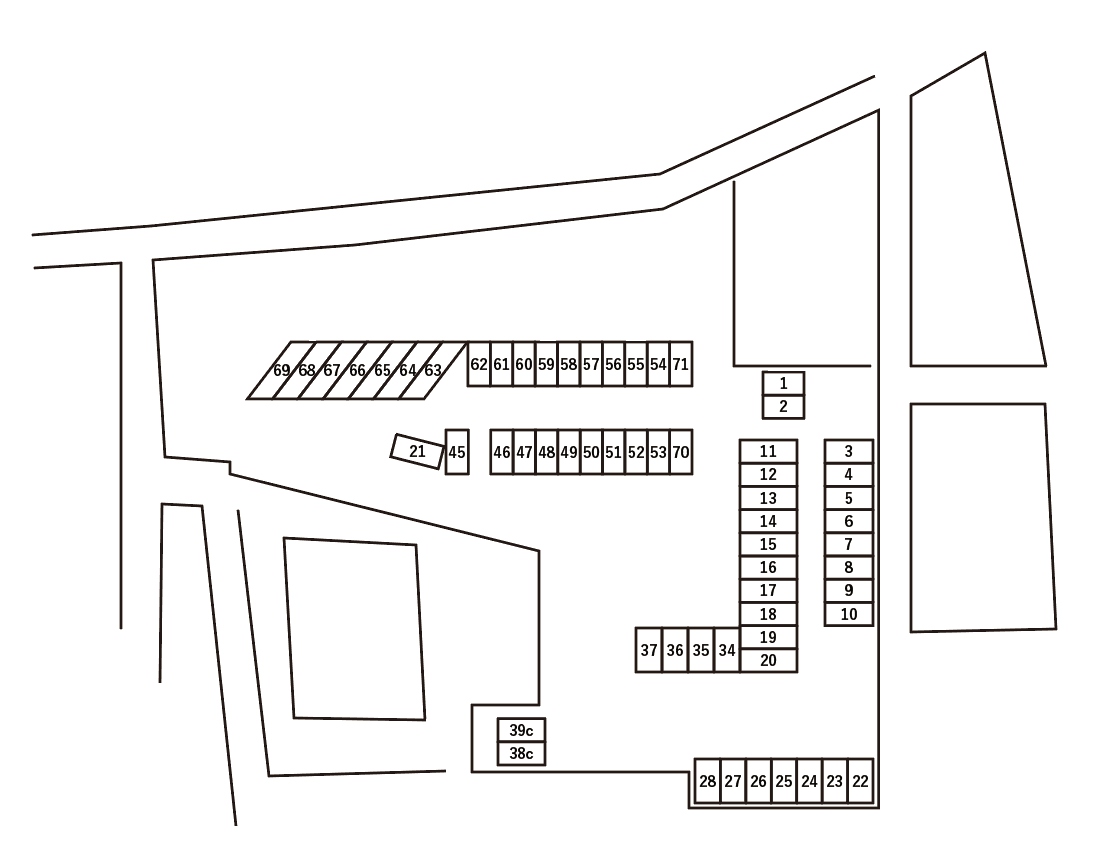 寺島駐車場の駐車配置図