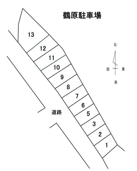 鶴原駐車場の駐車配置図