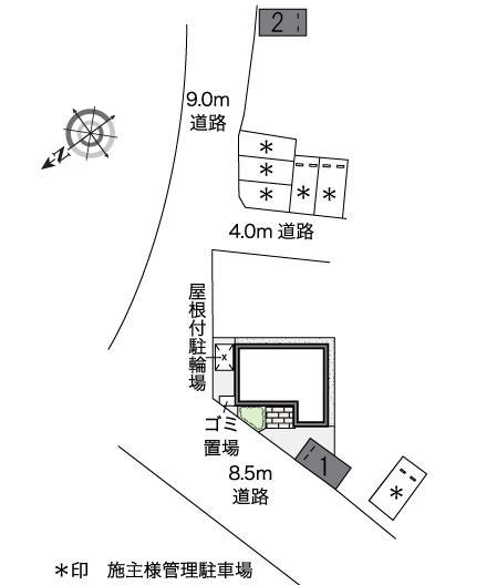 ジョイワン(45487)　敷地外駐車場の駐車配置図