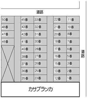 岡山駐車場の駐車配置図