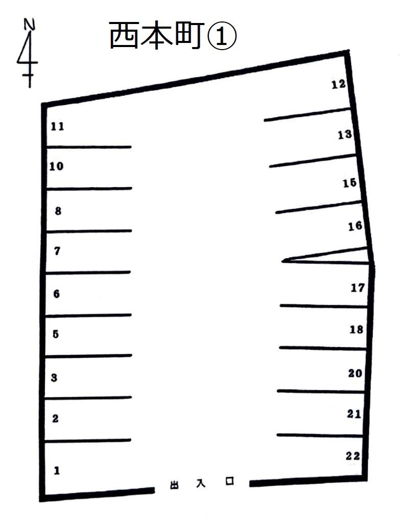 西本町①の駐車配置図