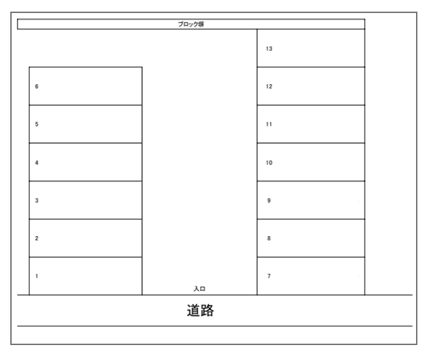 萩野駐車場の駐車配置図