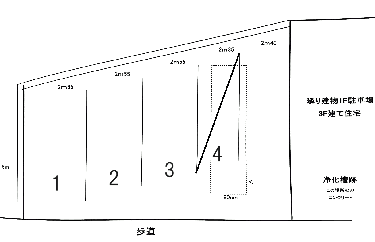 三原2丁目パーキングの駐車配置図