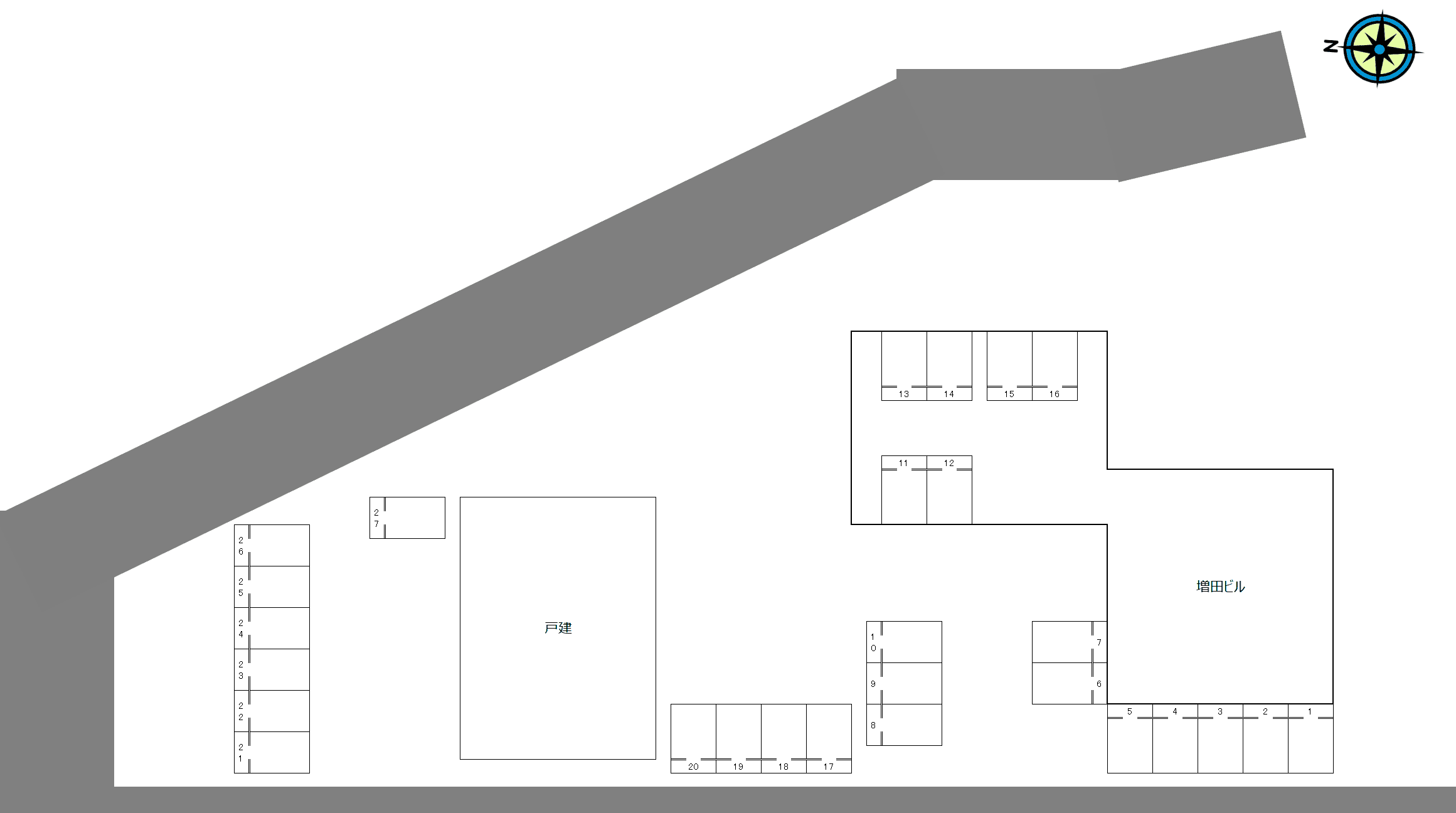 増田ビルの駐車配置図