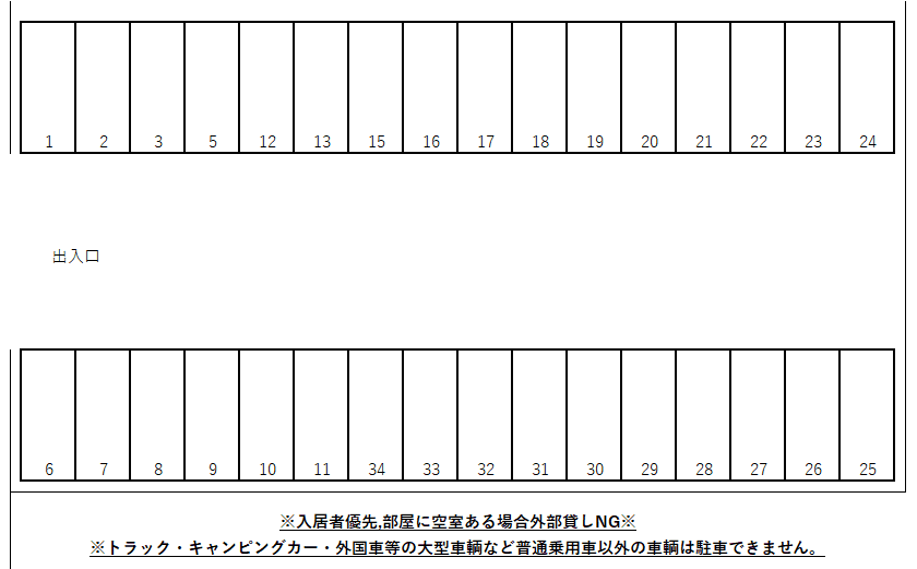 小林駐車場（ボヌール横）の駐車配置図