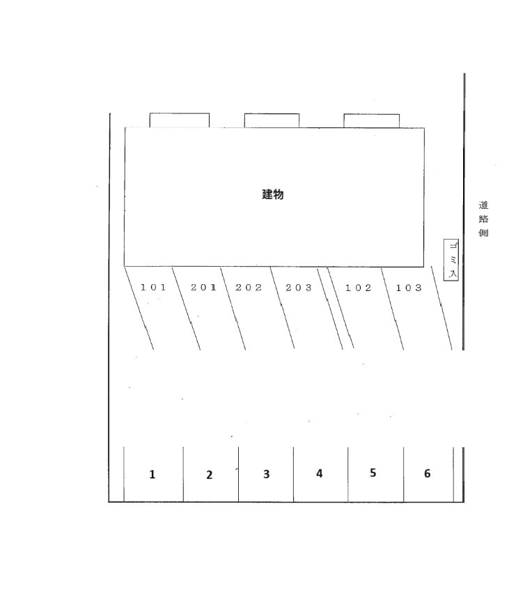カレントキャッスルの駐車配置図