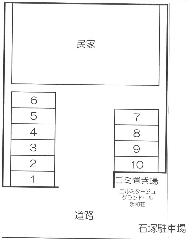 石塚駐車場の駐車配置図