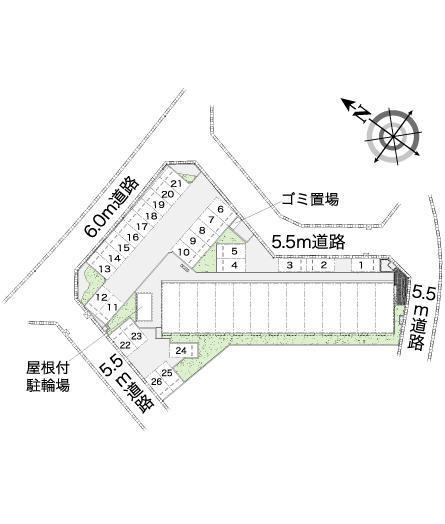 美田園東(39526)の駐車配置図