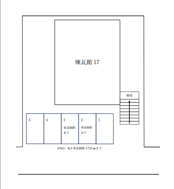 煉瓦館 17 駐車場の駐車配置図