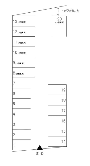 下白銀小林駐車場の駐車配置図
