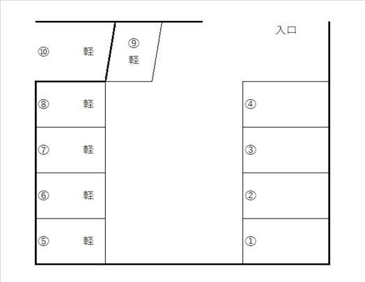 東小石パーキングの駐車配置図