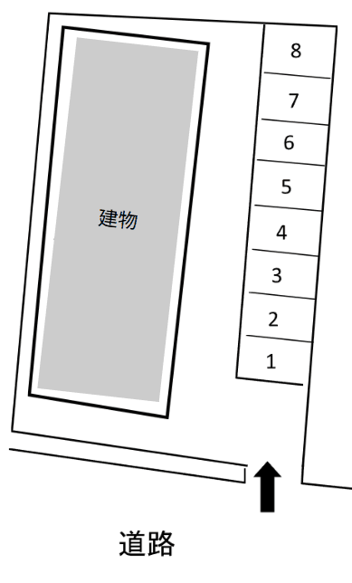 第2小林ハイツ駐車場の駐車配置図