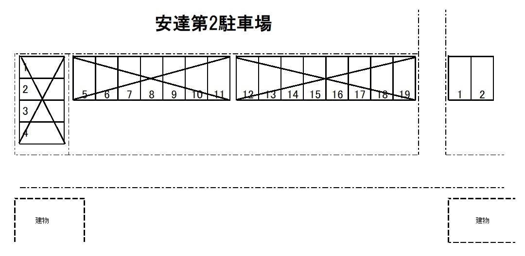 安達第2駐車場の駐車配置図