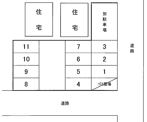石神4丁目新井駐車場の駐車配置図