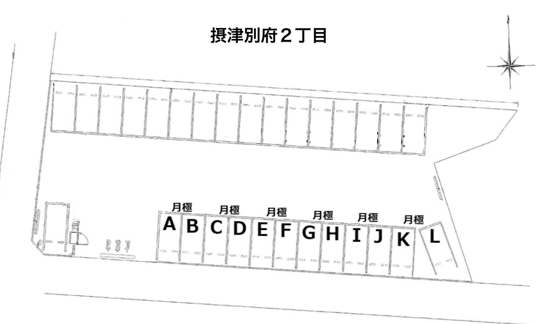 摂津別府２丁目の駐車配置図