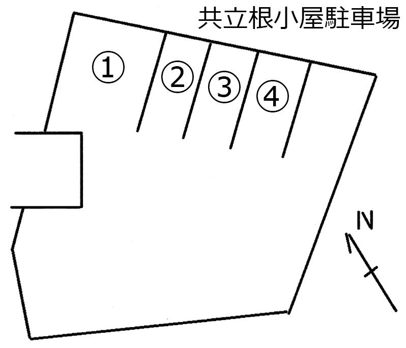 共立根小屋駐車場の駐車配置図
