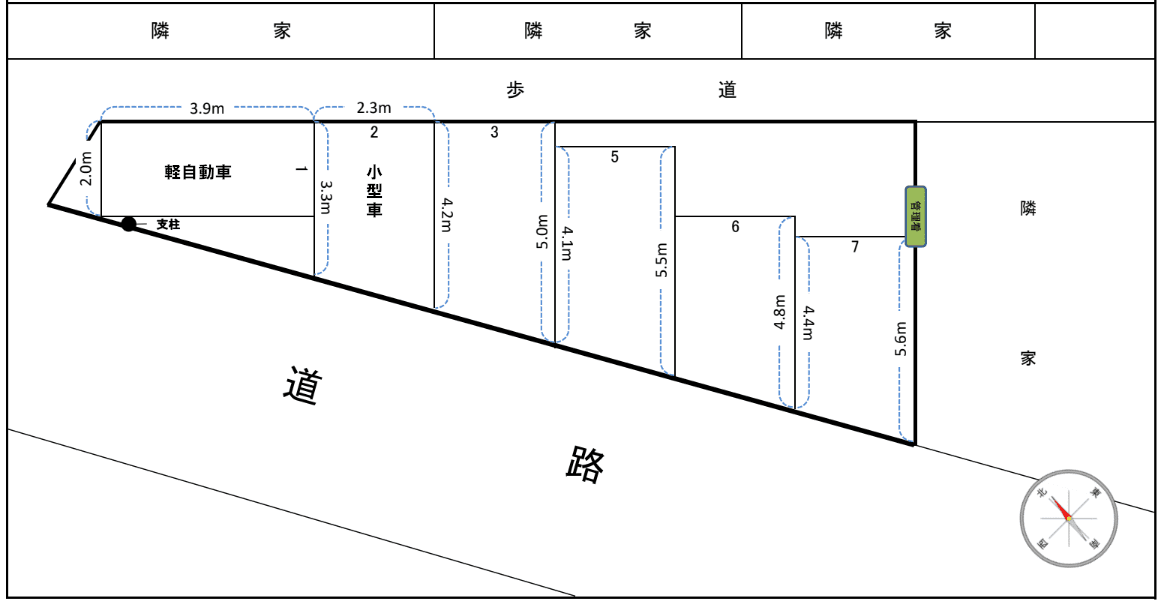 坂村駐車場の駐車配置図