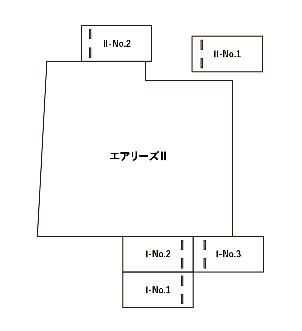 アンプルール フェールエアリーズⅡ駐車場の駐車配置図