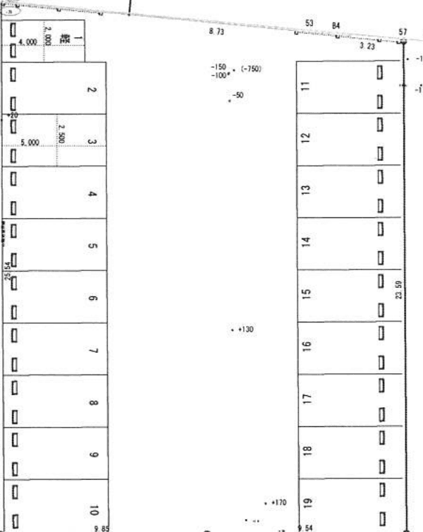 葉山2丁目駐車場の駐車配置図