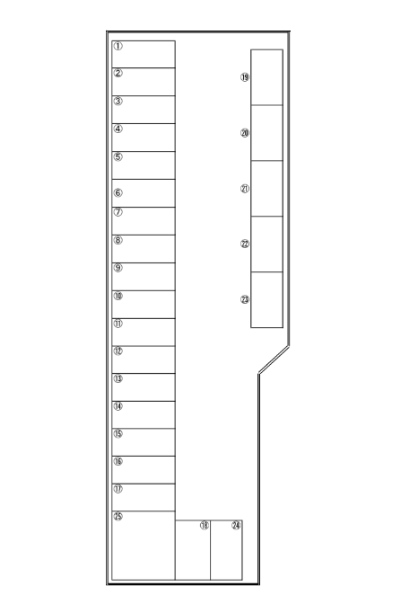 中村パーキングの駐車配置図