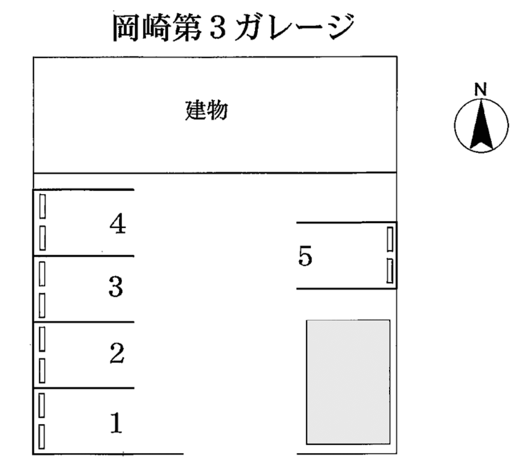 岡崎第3ガレージの駐車配置図