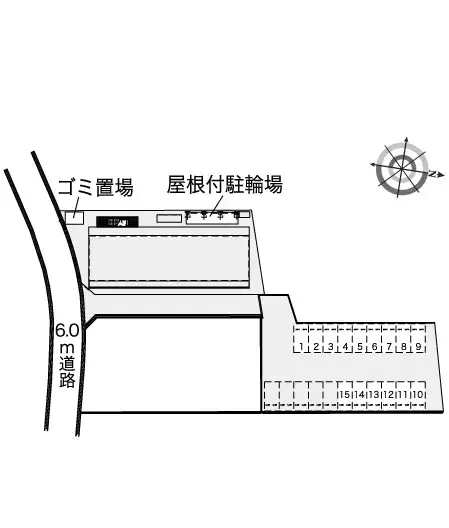 緑町Ⅱ(42131)　敷地外駐車場の駐車配置図