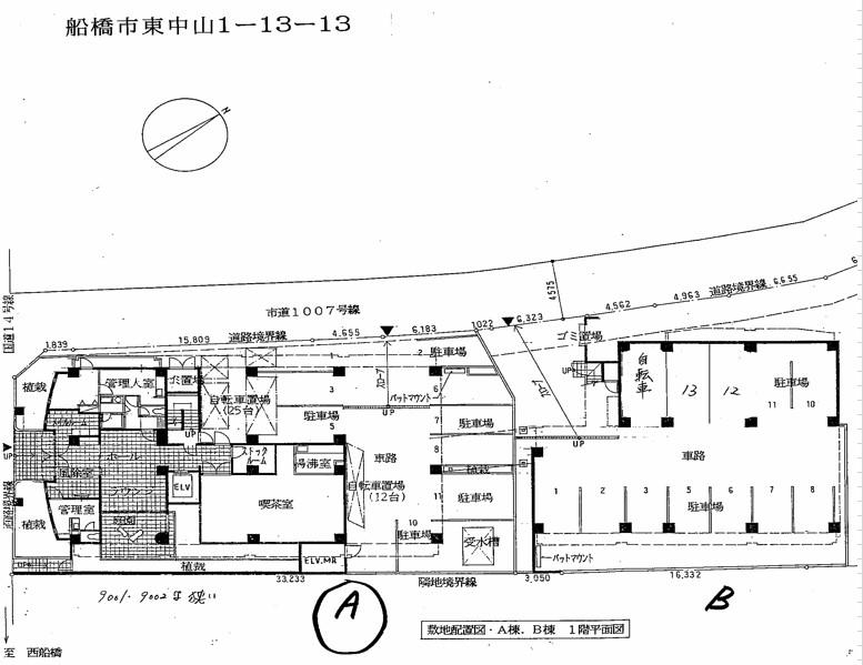グランビスタ弐番館の駐車配置図