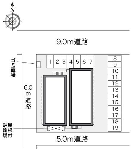 ＪＹＵＲＡＫＵⅢ(23955)の駐車配置図