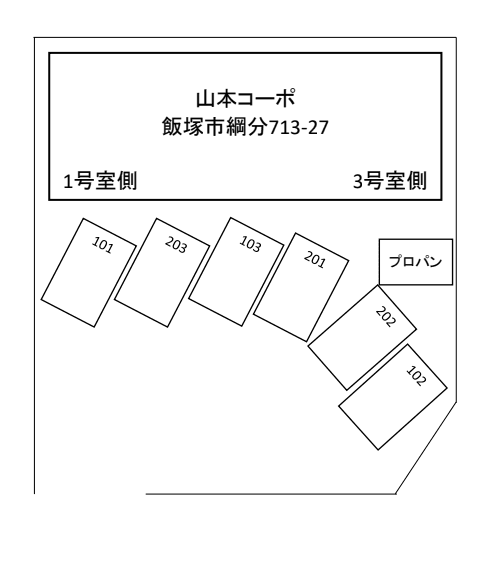 山本コーポ駐車場の駐車配置図