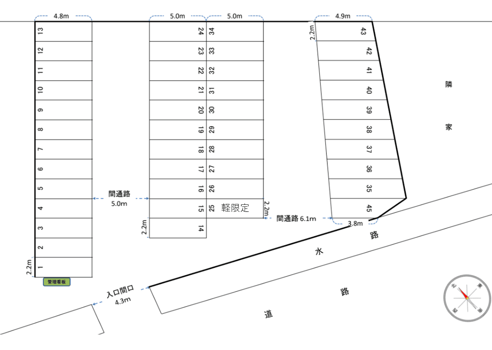 村田駐車場の駐車配置図