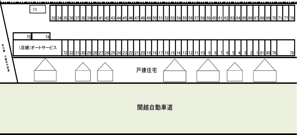 赤沢駐車場の駐車配置図