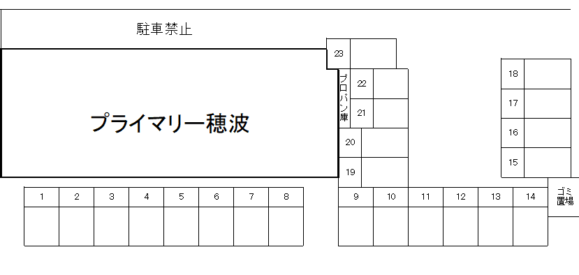 プライマリー穂波駐車場の駐車配置図