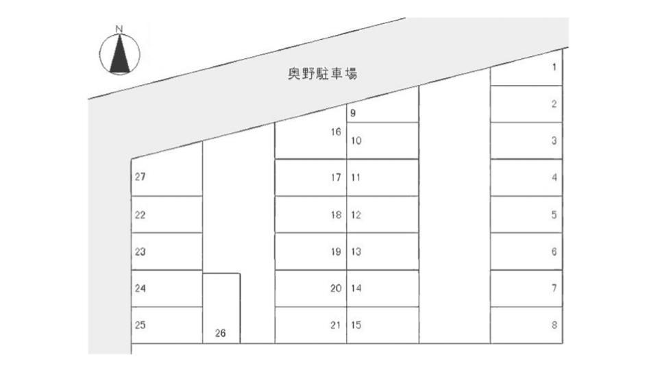 奥野駐車場の駐車配置図