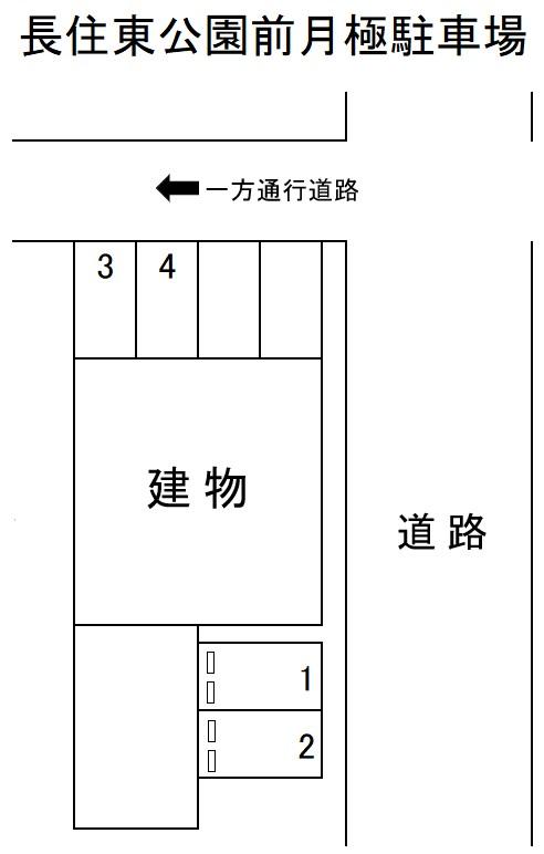長住東公園前月極駐車場の駐車配置図