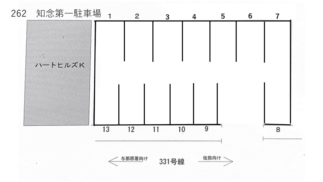 知念第一駐車場の駐車配置図