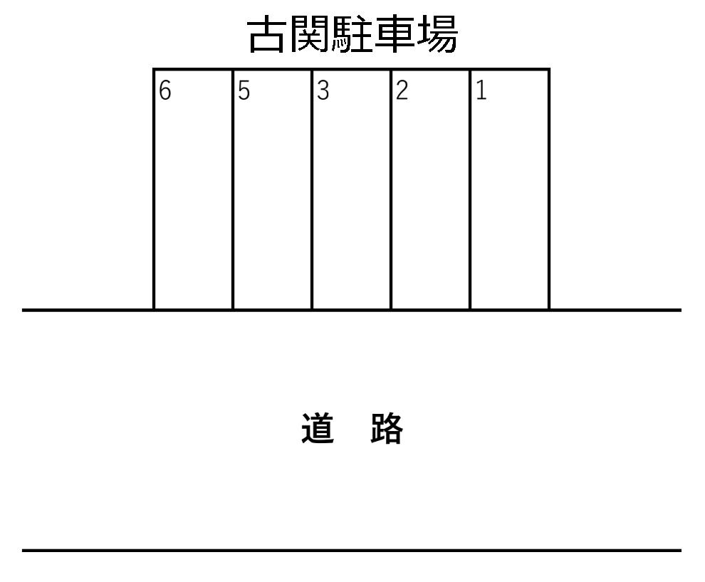 古関駐車場の駐車配置図